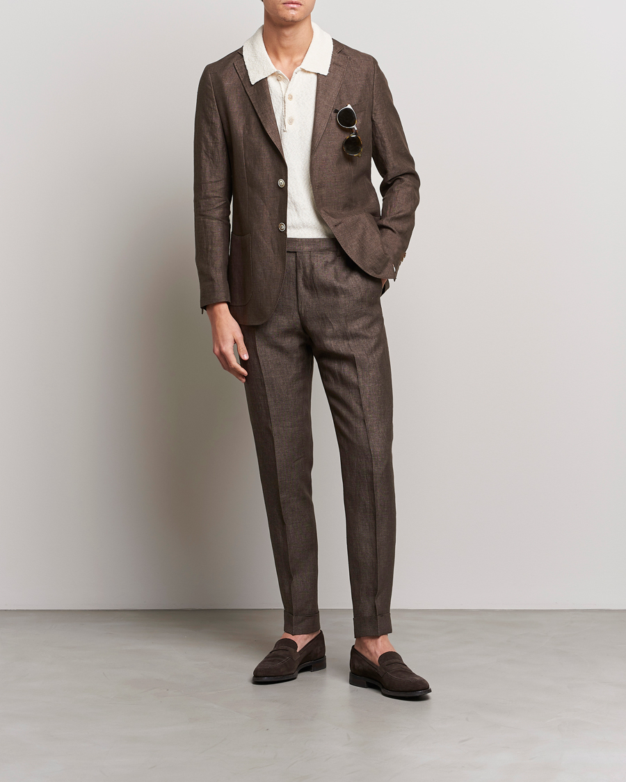 Homme | Blazers | Morris Heritage | Mike Patch Pocket Linen Suit Blazer Brown