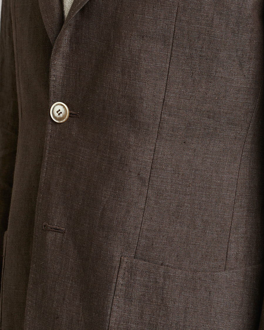 Homme | Blazers | Morris Heritage | Mike Patch Pocket Linen Suit Blazer Brown