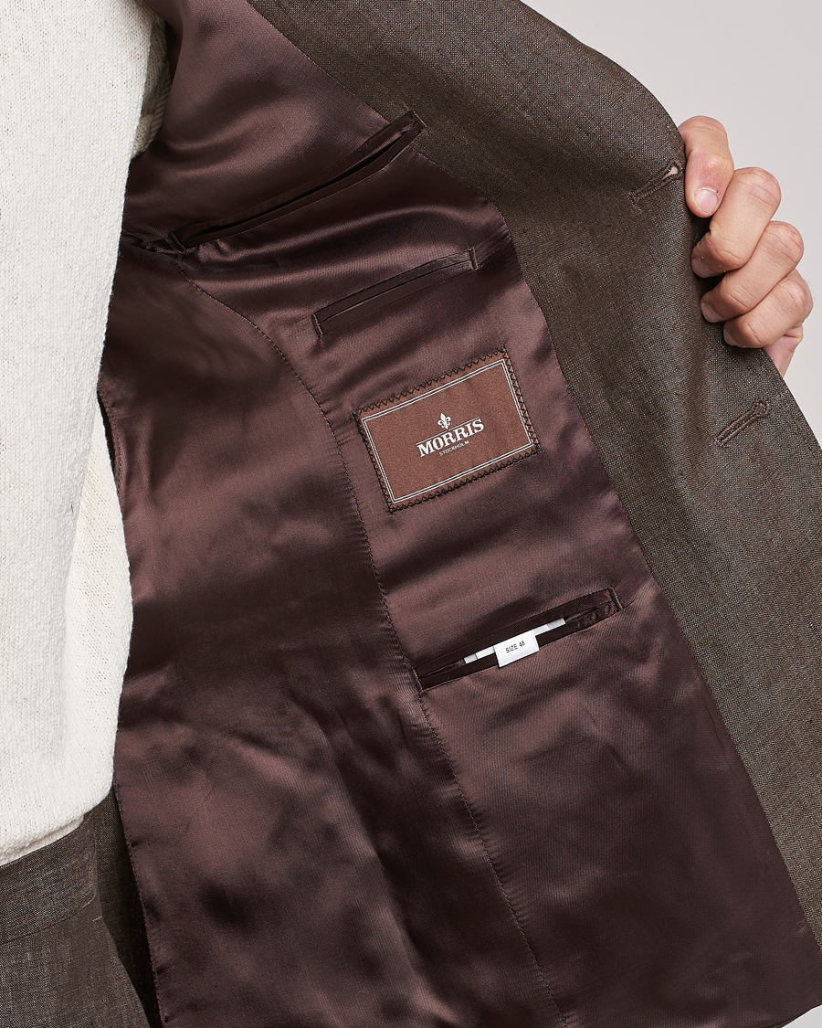 Homme | Blazers | Morris Heritage | Mike Patch Pocket Linen Suit Blazer Brown