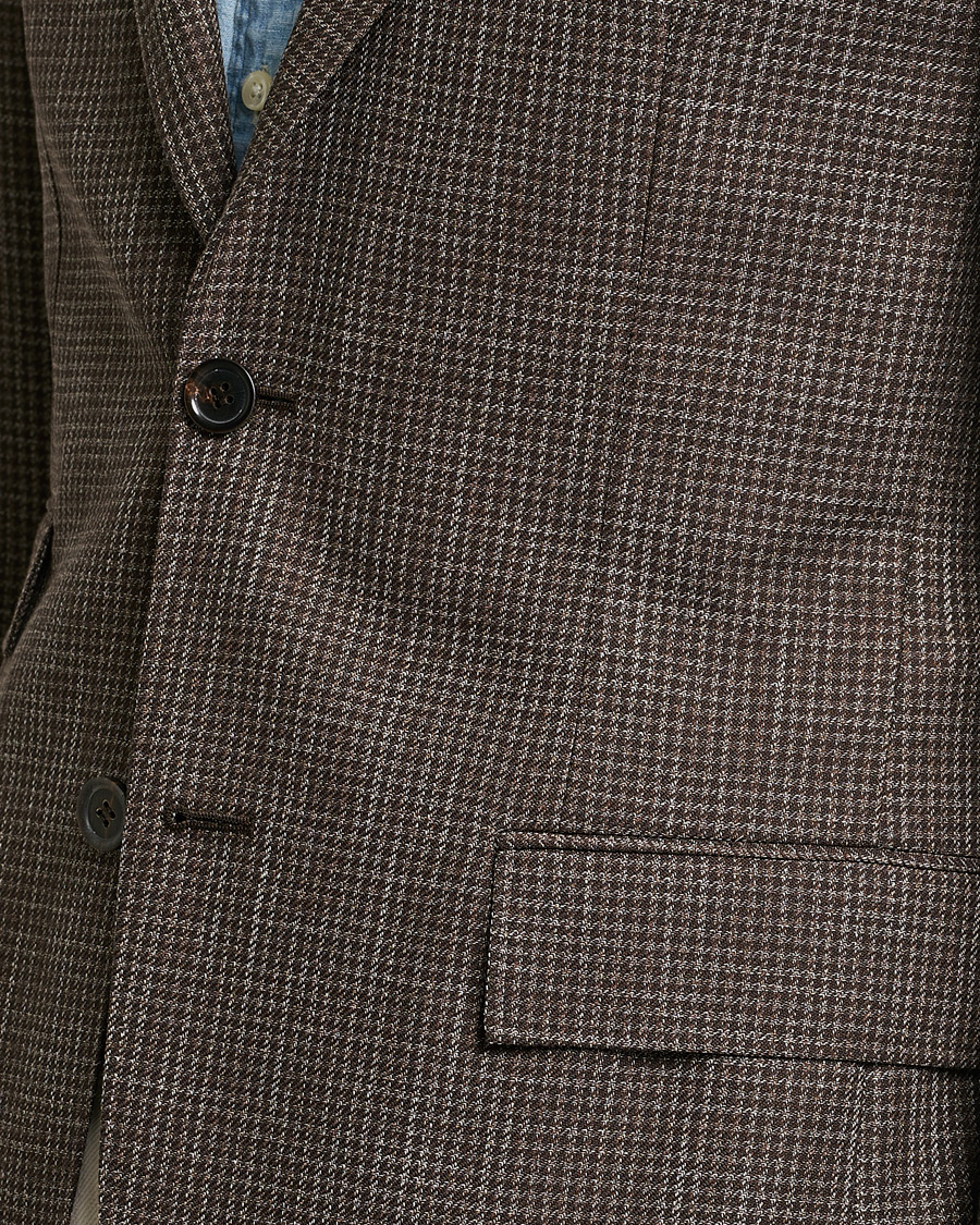 Homme | Blazers | Morris Heritage | Keith Cotton/Wool Dogtooth Blazer Brown