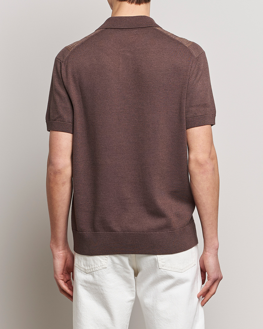 Homme | Polos | Nudie Jeans | Frippe Knitted Polo Brown