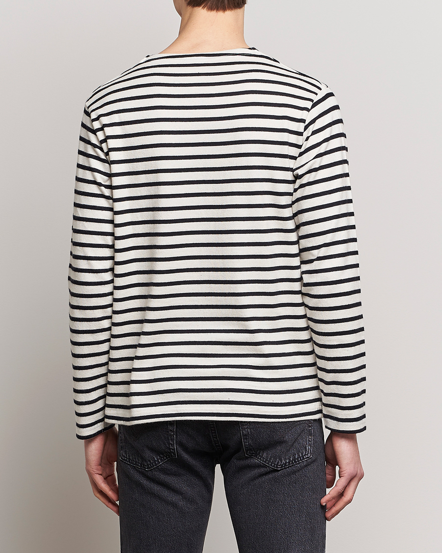 Homme | T-shirts | Nudie Jeans | Charles Sailor Striped Crew Neck Off White/Black