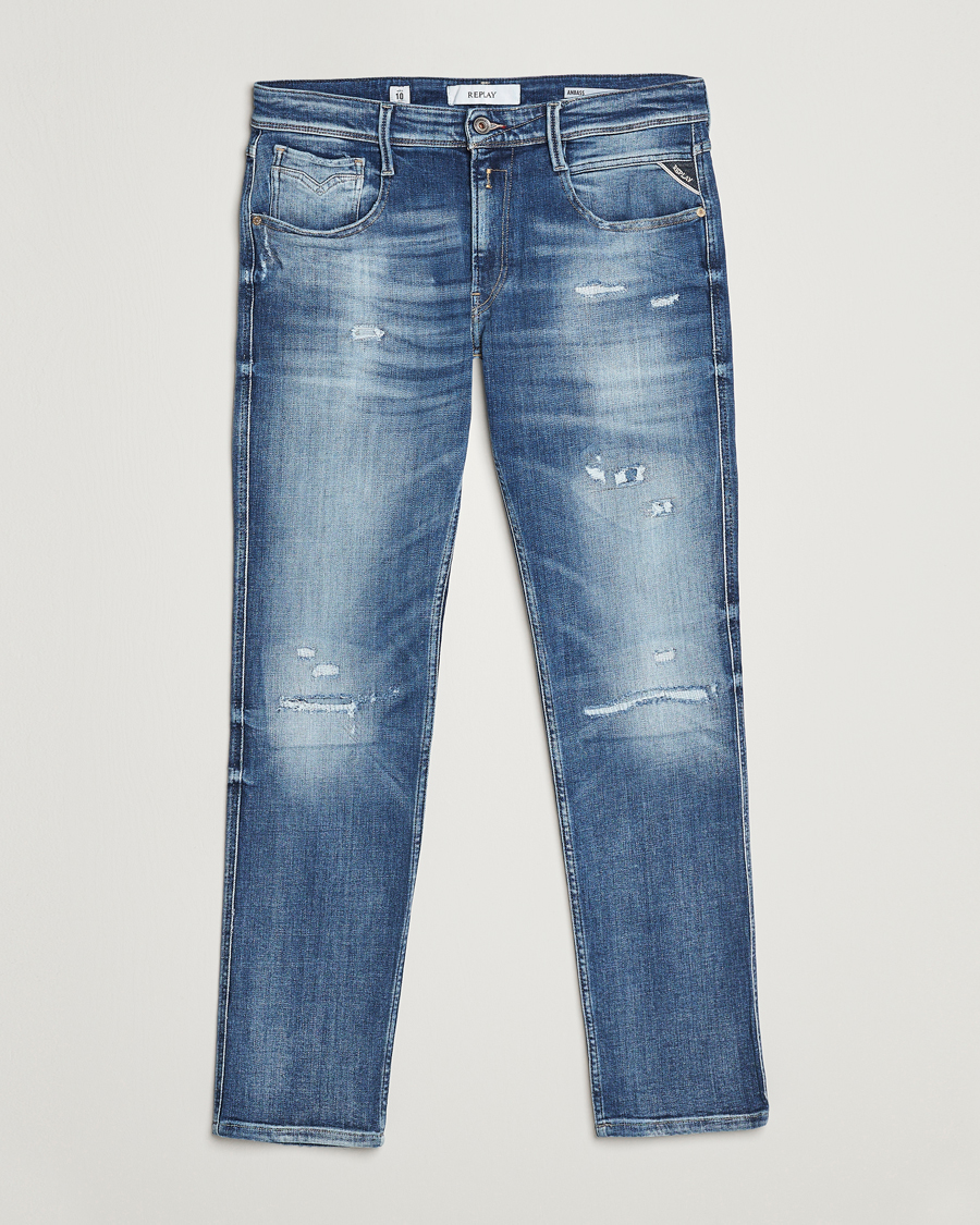 Homme | Jeans | Replay | Anbass Power Stretch 10 Year Wash Jeans Medium Blue