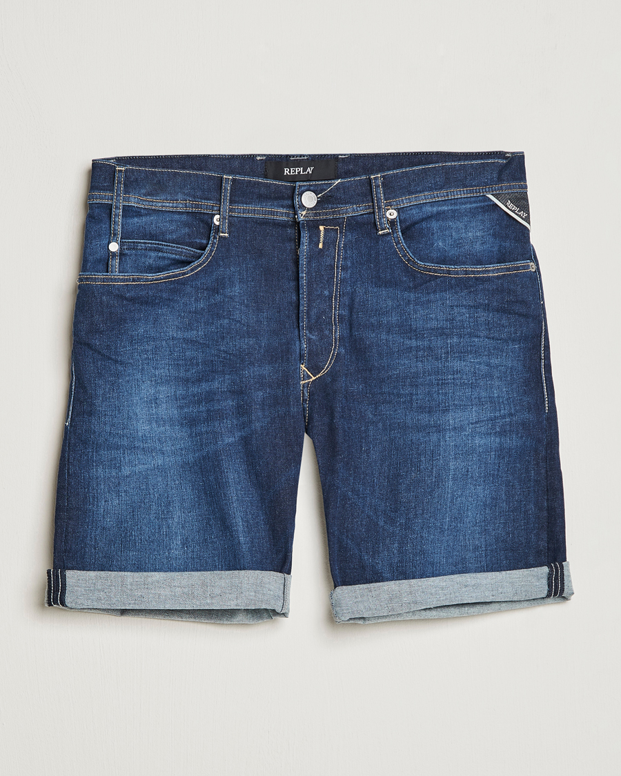 Homme | Shorts | Replay | RBJ901 Hyperflex Denim Shorts Dark Blue