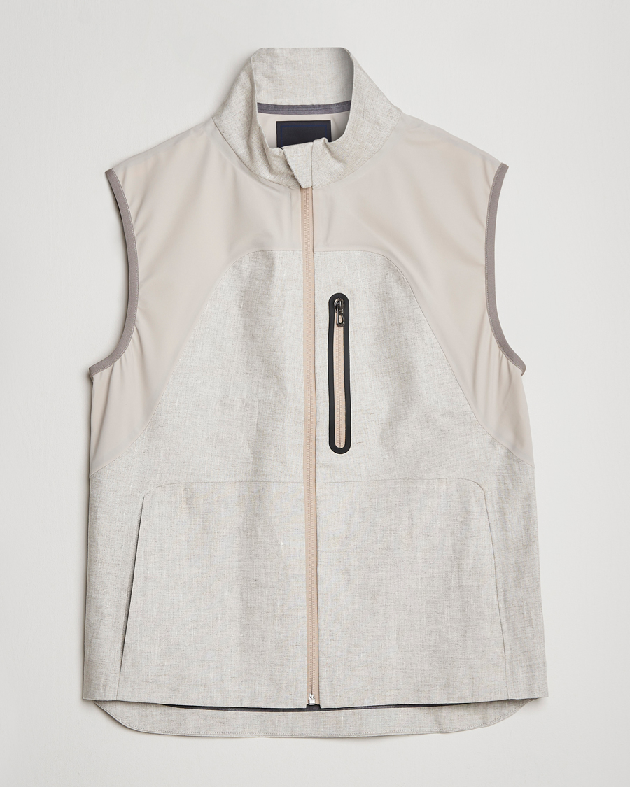 Heren | Gilets | SEASE | V-8 Linen Gilet Light Beige