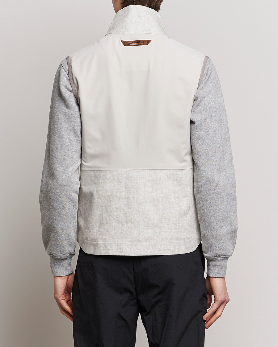Heren | Gilets | SEASE | V-8 Linen Gilet Light Beige