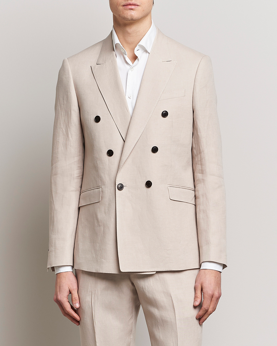 Homme | Blazers | Tiger of Sweden | Heldin Linen Blazer Cream Sand