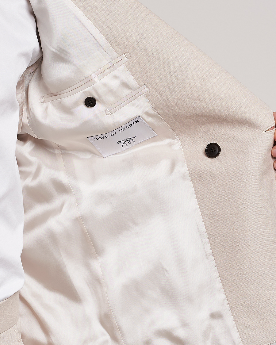 Homme | Blazers | Tiger of Sweden | Heldin Linen Blazer Cream Sand