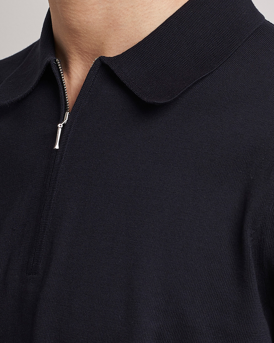 Homme | Polos | Tiger of Sweden | Orbit Cotton Half Zip Light Ink