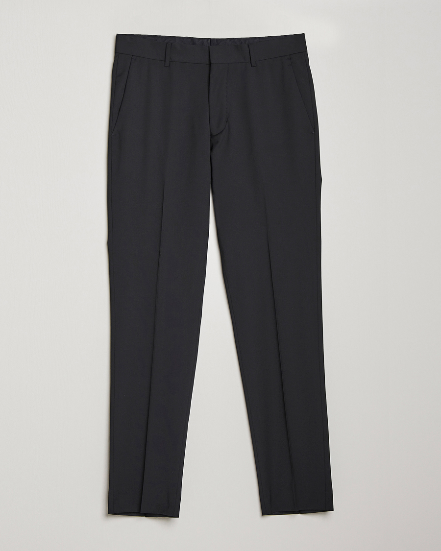 Homme | Pantalons | Tiger of Sweden | Tenuta Wool Travel Suit Trousers Black