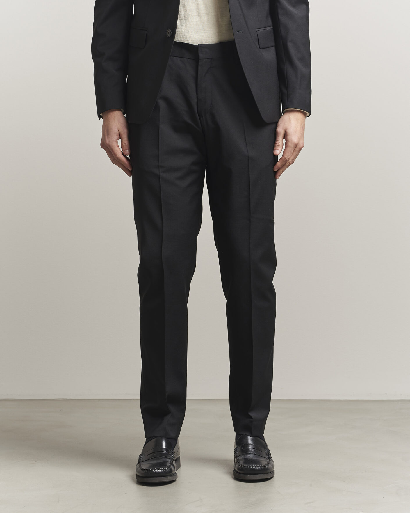 Homme | Pantalons | Tiger of Sweden | Tenuta Wool Travel Suit Trousers Black