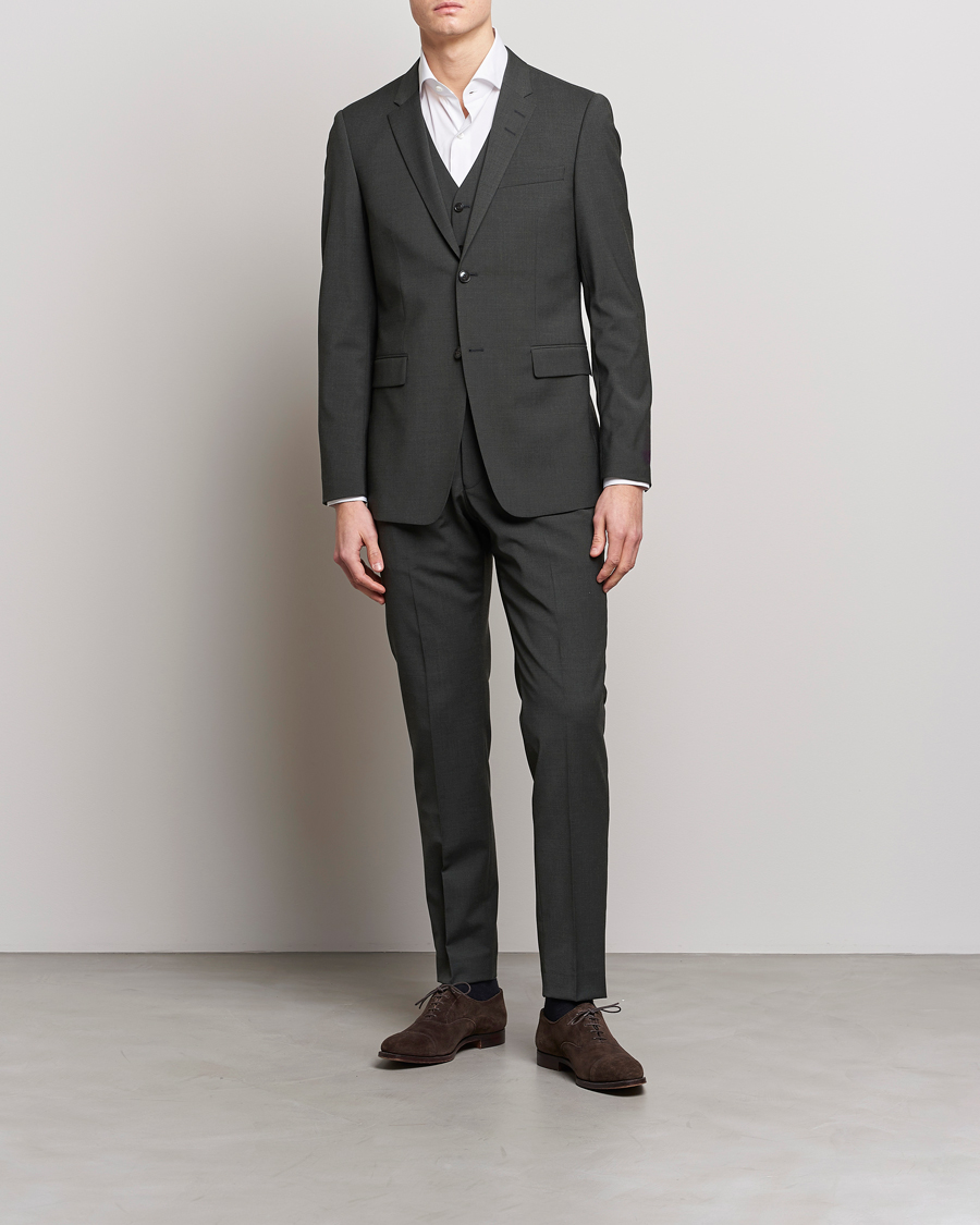 Heren | Broeken | Tiger of Sweden | Tenuta Wool Travel Suit Trousers Olive Extreme