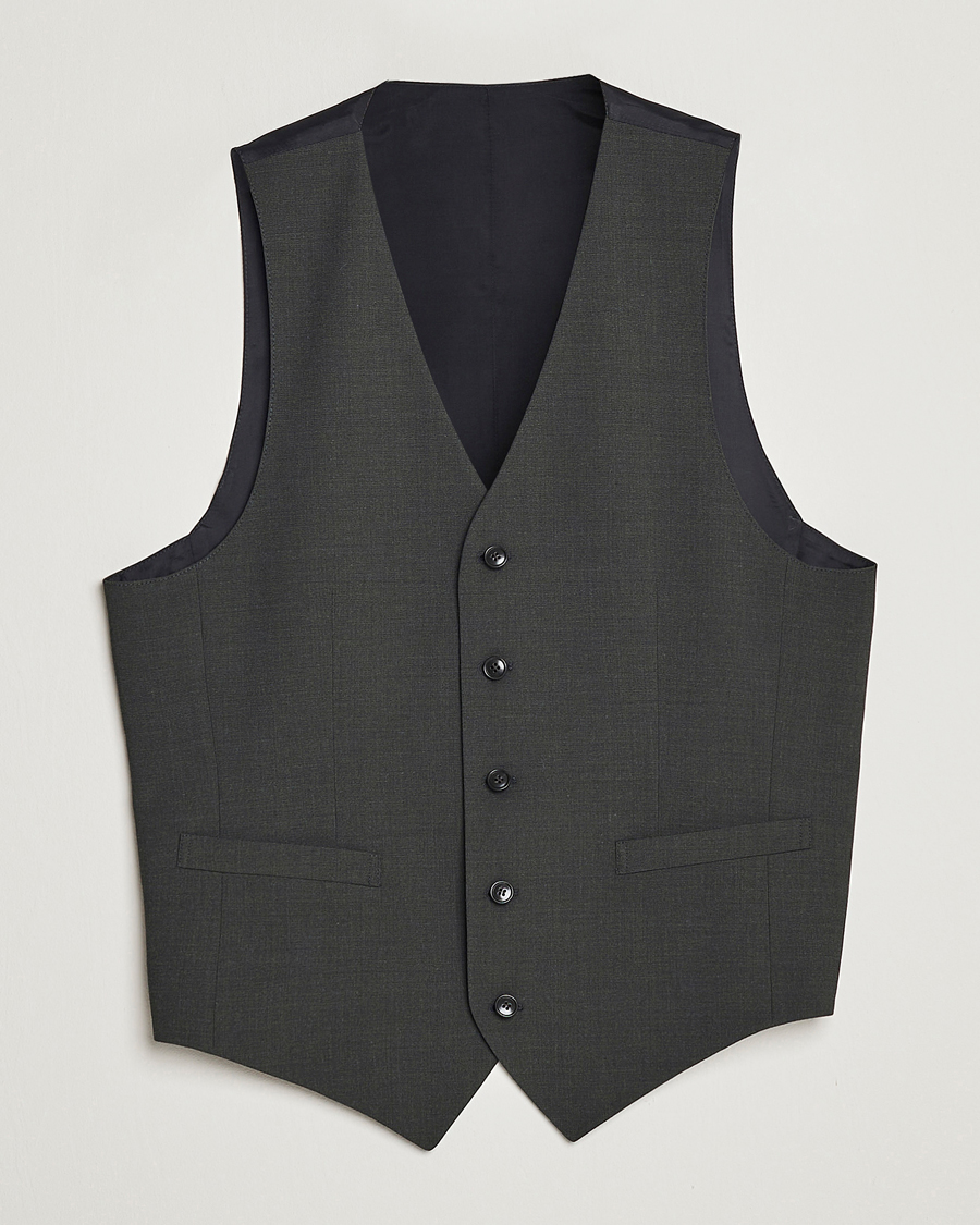 Homme | Gilets | Tiger of Sweden | Wayde Wool Travel Waistcoat Olive Extreme