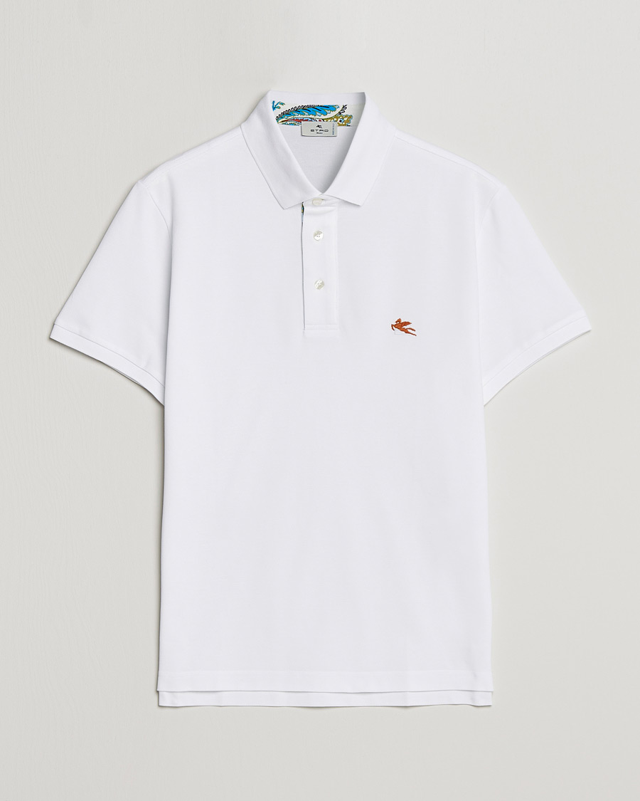 Homme | Polos | Etro | Short Sleeve Contrast Paisley Polo White