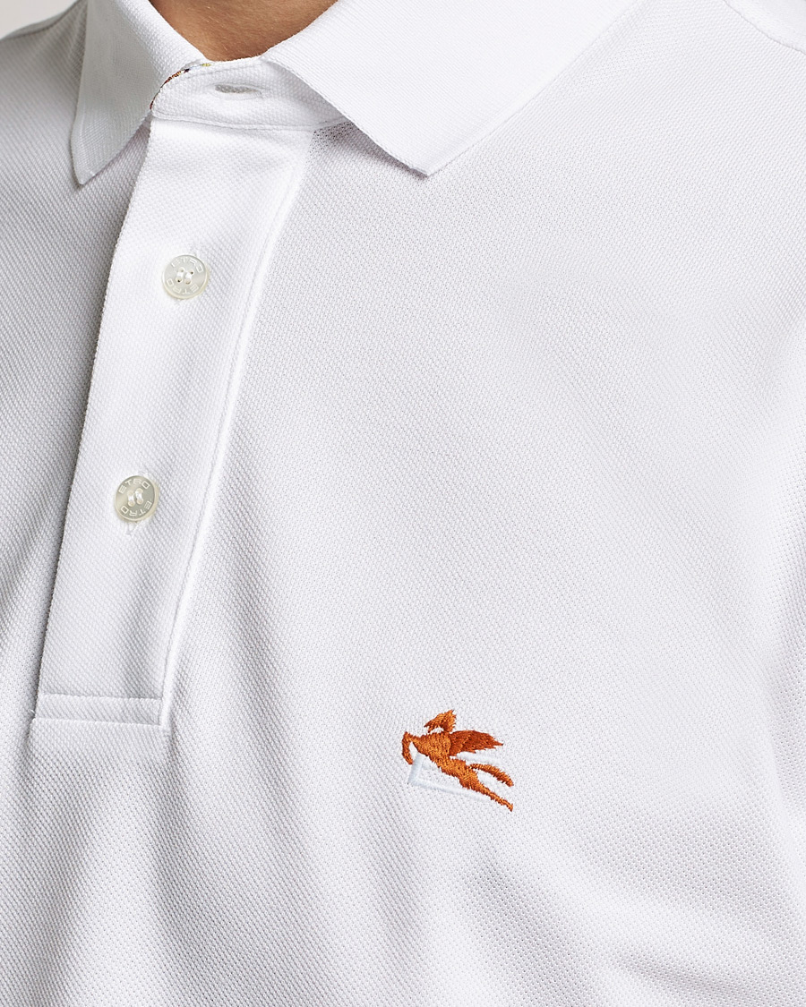 Homme | Polos | Etro | Short Sleeve Contrast Paisley Polo White