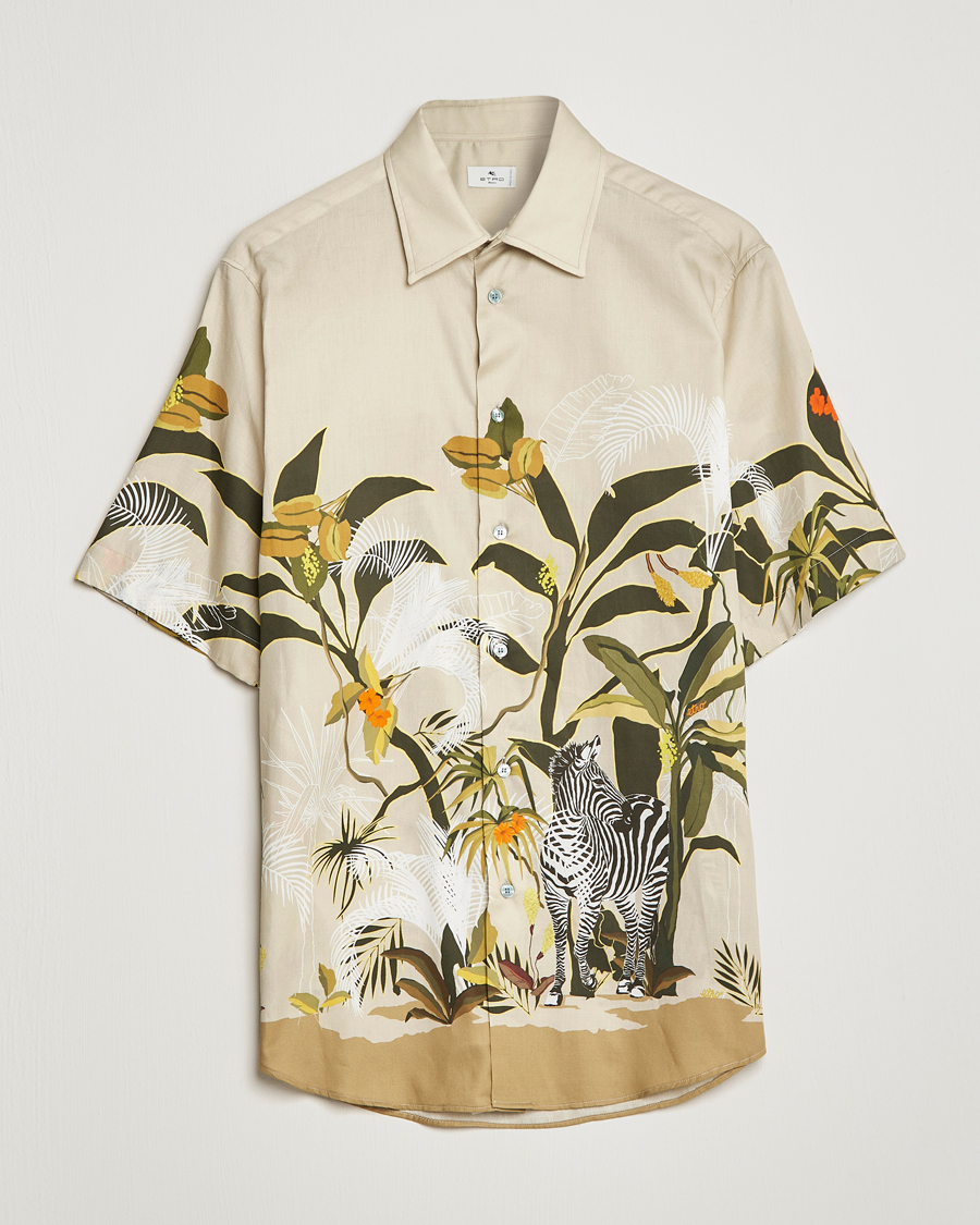Heren | Overhemden | Etro | Printed Camp Collar Shirt Beige
