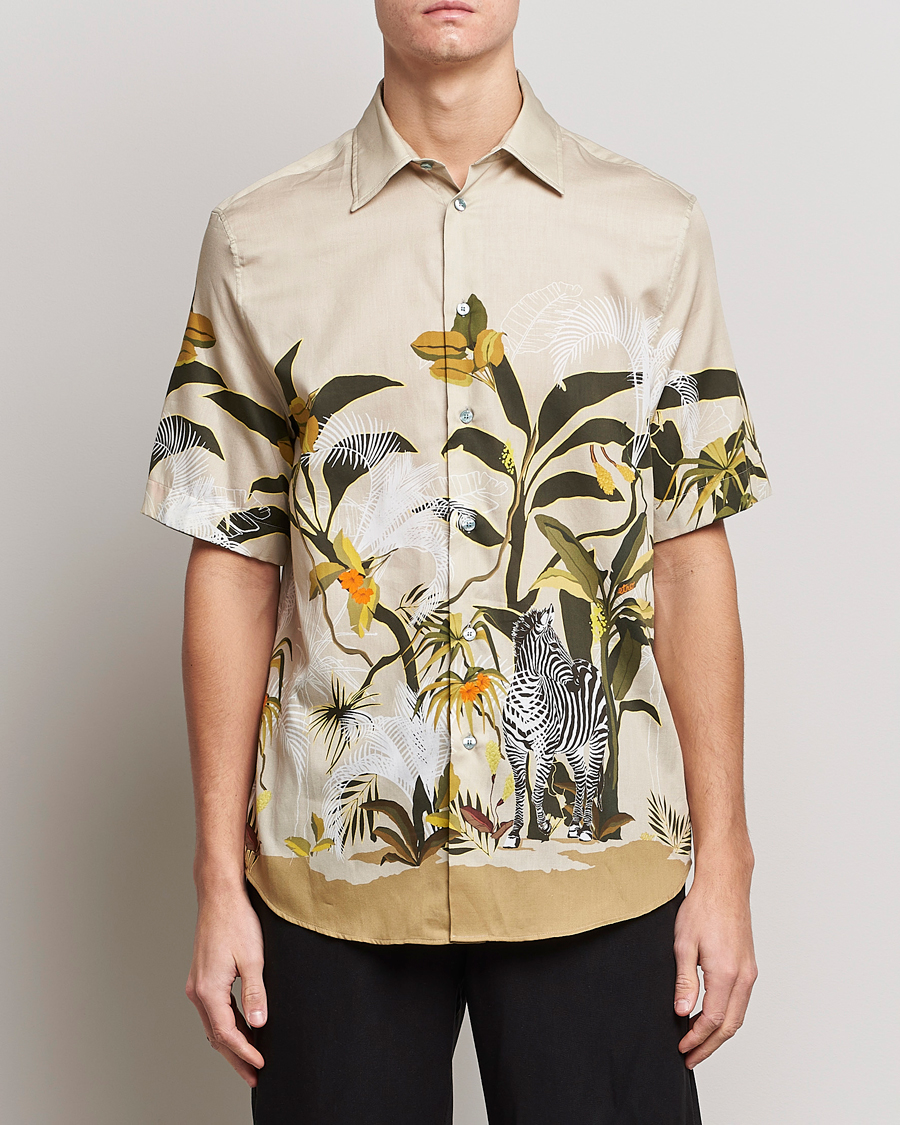 Heren | Overhemden | Etro | Printed Camp Collar Shirt Beige