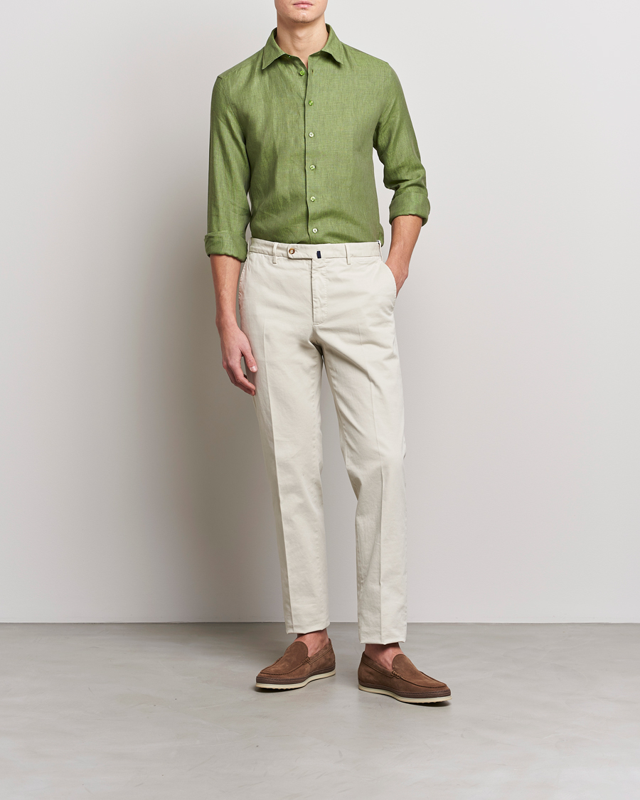 Heren | Overhemden | Etro | Linen Sport Shirt Green