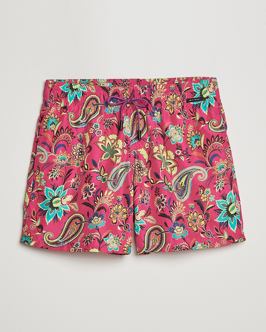Homme | Maillots De Bain | Etro | Floreale Printed Swim Trunks Rosa