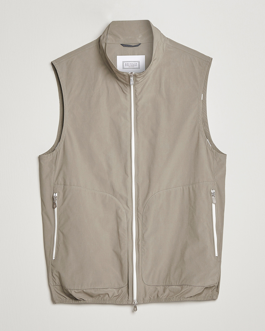 Homme | Gilets | Brunello Cucinelli | Lightweight Nylon Gilet Olive