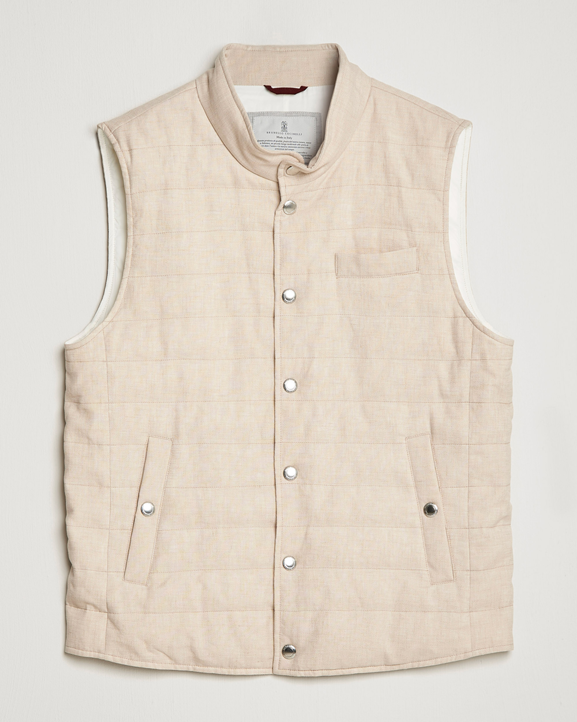Heren | Gilets | Brunello Cucinelli | Cotton/Linen Gilet Light Beige