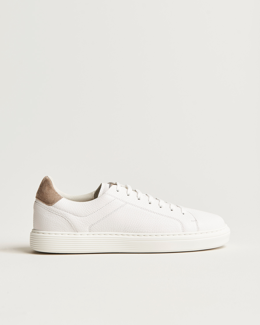 Homme | Brunello Cucinelli Classic Sneakers White Grain Calf | Brunello Cucinelli | Classic Sneakers White Grain Calf