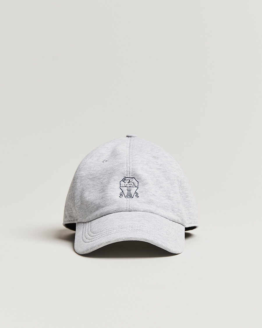 Homme | Brunello Cucinelli Peach Baseball Cap Light Grey | Brunello Cucinelli | Peach Baseball Cap Light Grey