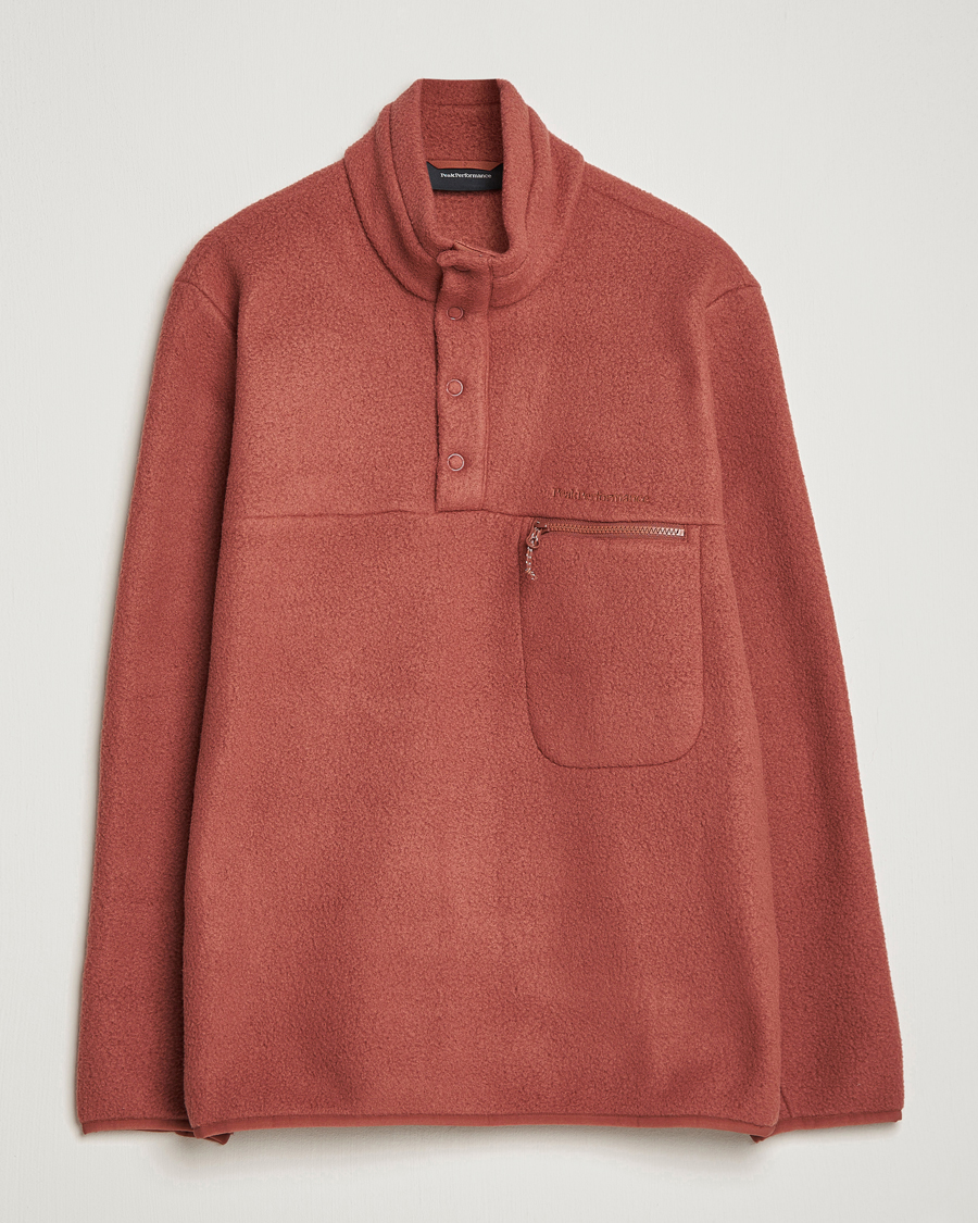 Homme | Pulls Et Tricots | Peak Performance | Fleece Snap Sweater Classic Clay