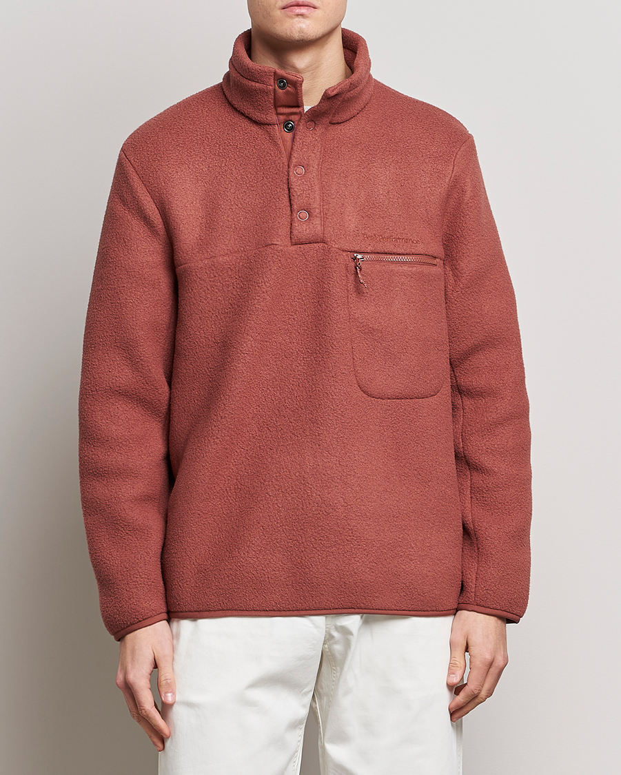 Homme | Pulls Et Tricots | Peak Performance | Fleece Snap Sweater Classic Clay
