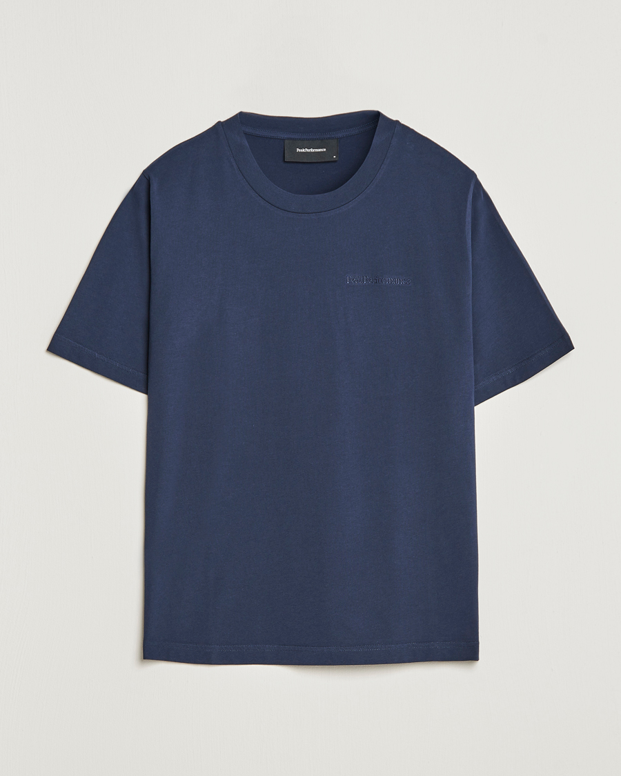 Homme | T-shirts | Peak Performance | Original Logo Crew Neck T-Shirt Blue Shadow