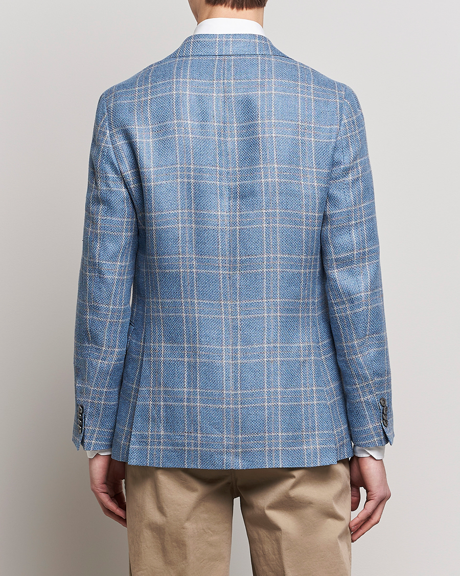 Homme | Blazers | Oscar Jacobson | Fogerty Soft Cotton/Linen/Wool Blazer Light Blue