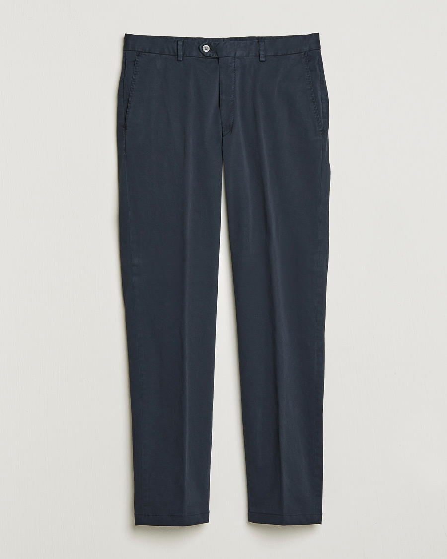 Heren | Broeken | Oscar Jacobson | Denz Casual Cotton Trousers Navy