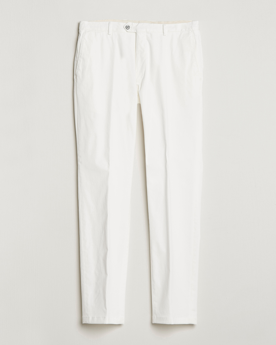Homme | Pantalons | Oscar Jacobson | Denz Casual Cotton Trousers White