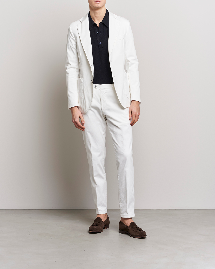 Homme | Pantalons | Oscar Jacobson | Denz Casual Cotton Trousers White