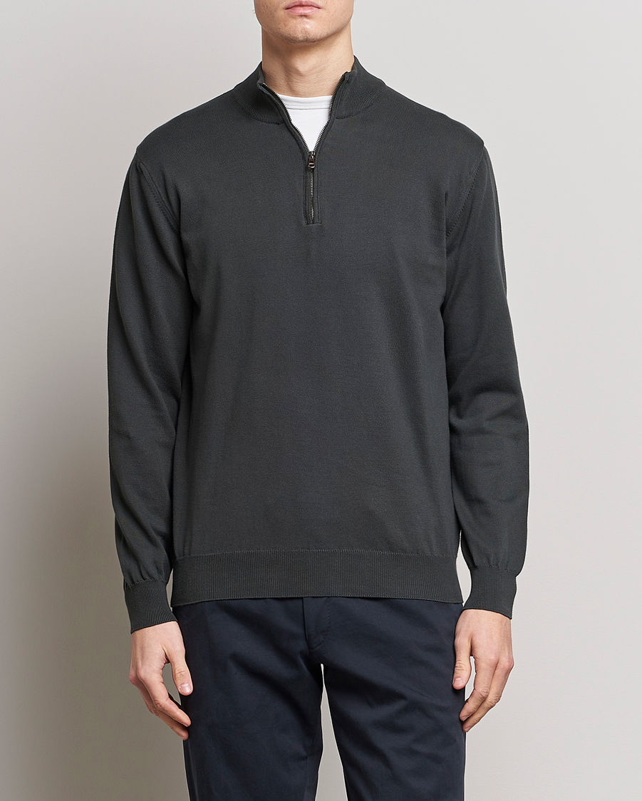 Homme | Pulls Et Tricots | Oscar Jacobson | Pat Cotton Half Zip Green