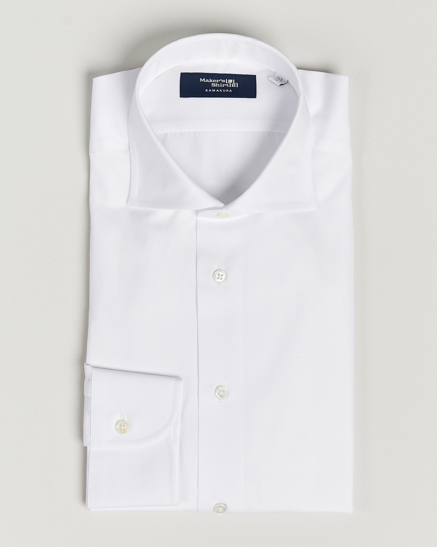 Homme | Chemises | Kamakura Shirts | Slim Fit Broadcloth Shirt White