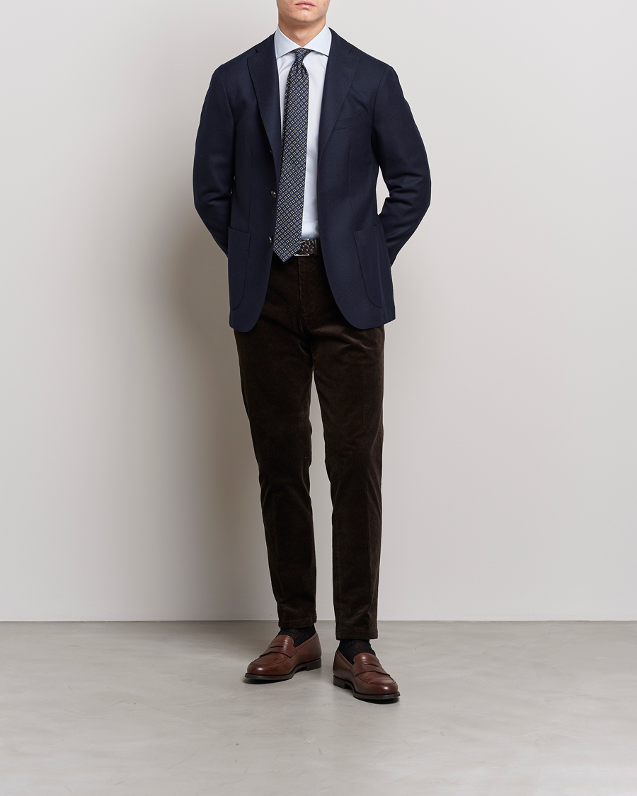 Homme | Chemises | Kamakura Shirts | Slim Fit Broadcloth Shirt Light Blue