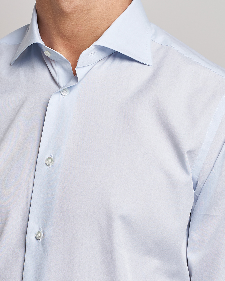 Homme | Chemises | Kamakura Shirts | Slim Fit Broadcloth Shirt Light Blue