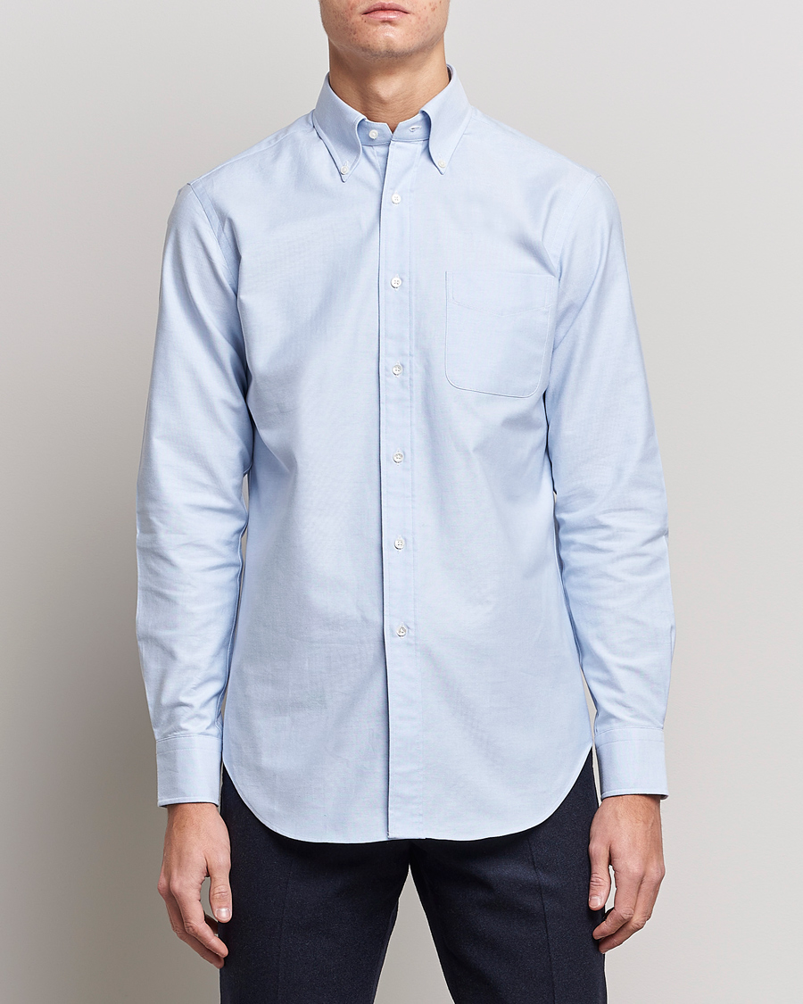 Homme | Chemises | Kamakura Shirts | Slim Fit Oxford BD Shirt Light Blue