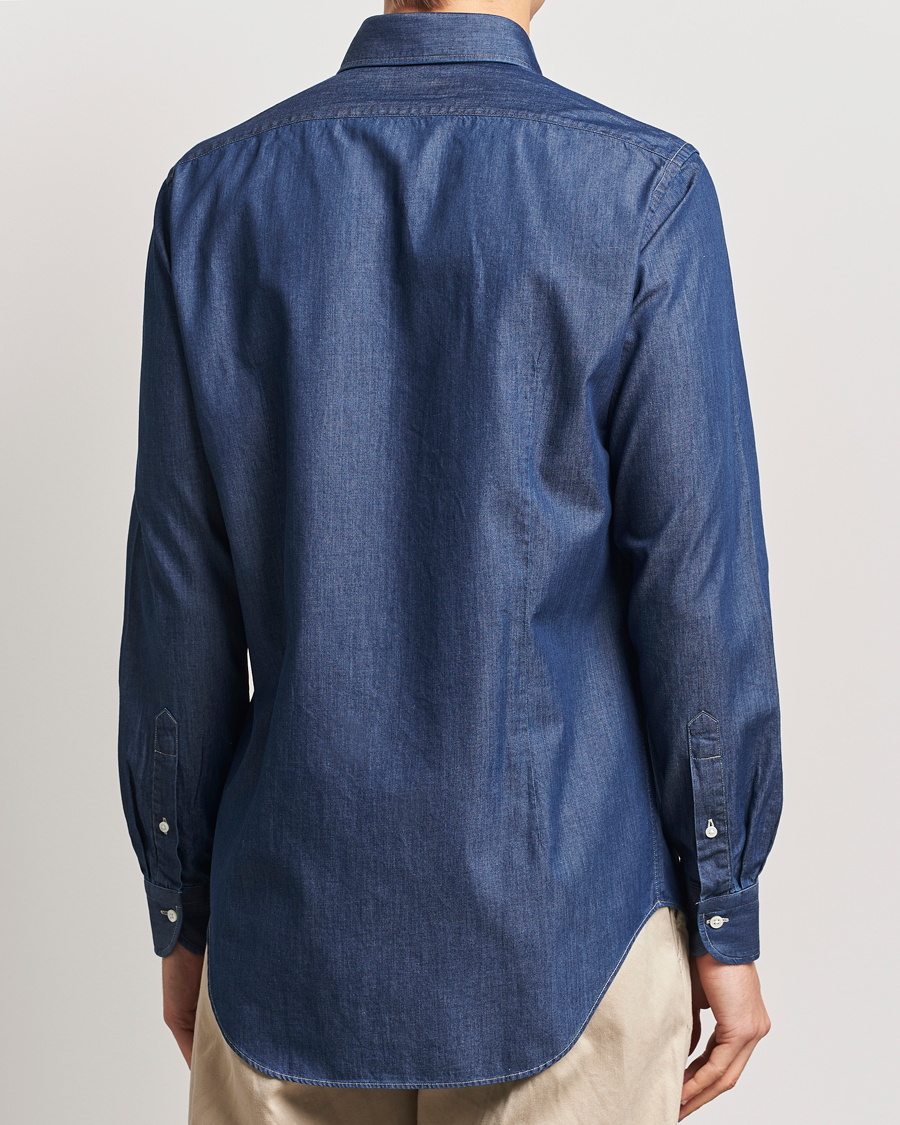 Homme | Chemises | Kamakura Shirts | Slim Fit Denim Shirt Dark Indigo