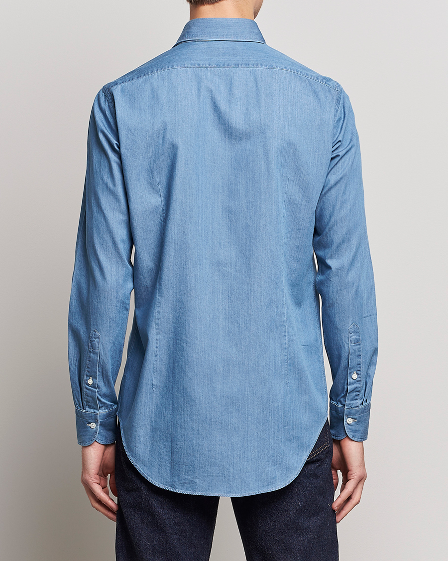 Homme | Chemises | Kamakura Shirts | Slim Fit Denim Shirt Light Indigo