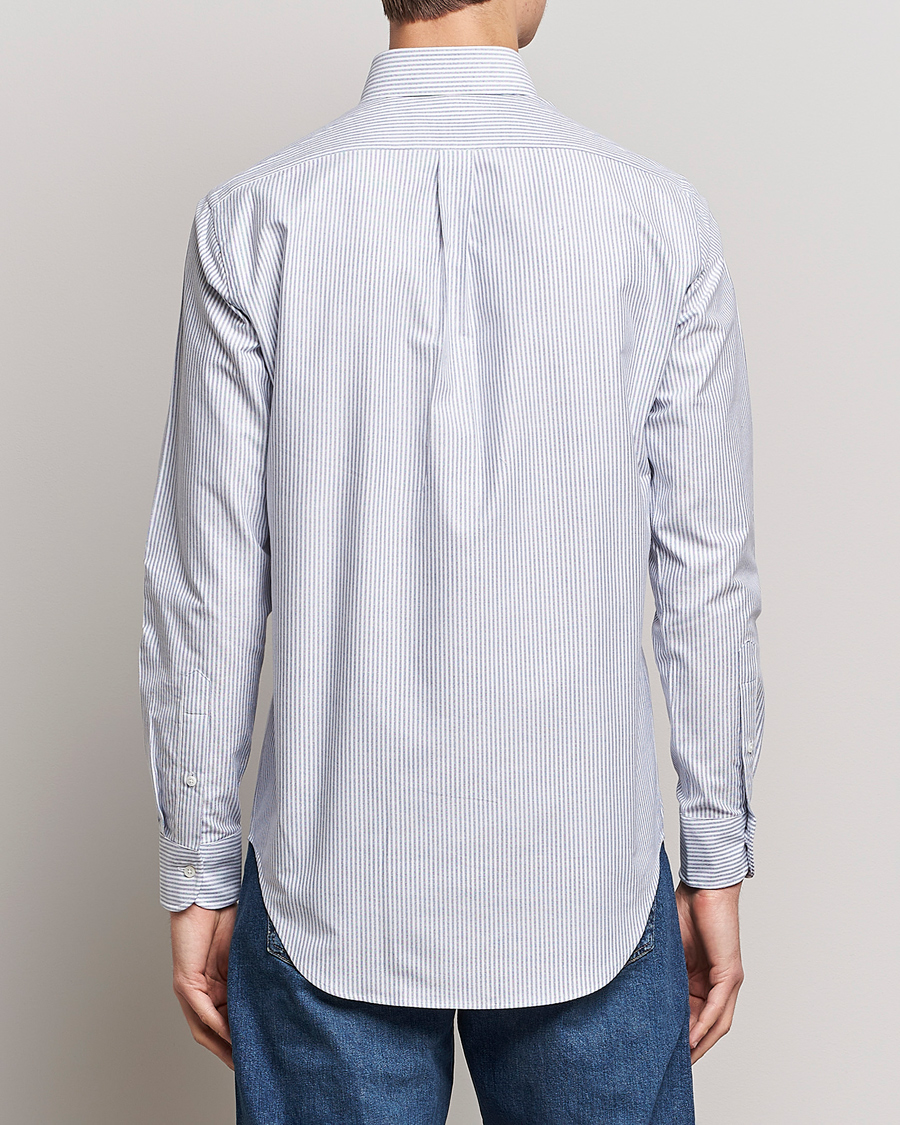 Homme | Chemises | Kamakura Shirts | Slim Fit Striped Oxford BD Shirt Light Blue