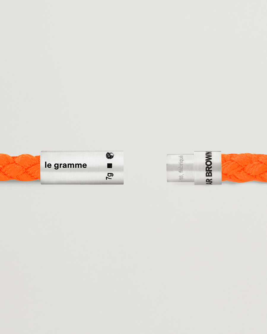 Heren | LE GRAMME X Orlebar Brown Nato Bracelet Orange/Sterling Silver | LE GRAMME | X Orlebar Brown Nato Bracelet Orange/Sterling Silver