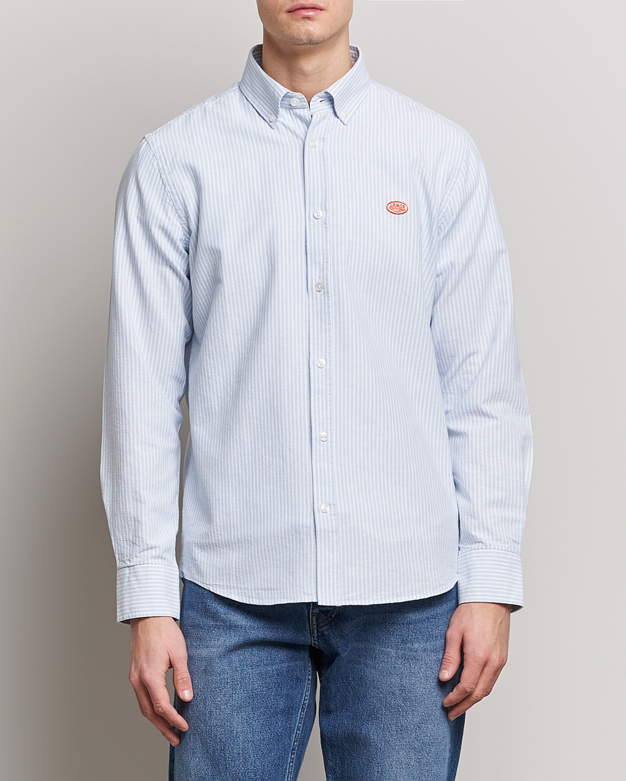 Homme | Chemises | Armor-lux | Chemise Oxford Shirt Blue/Milk