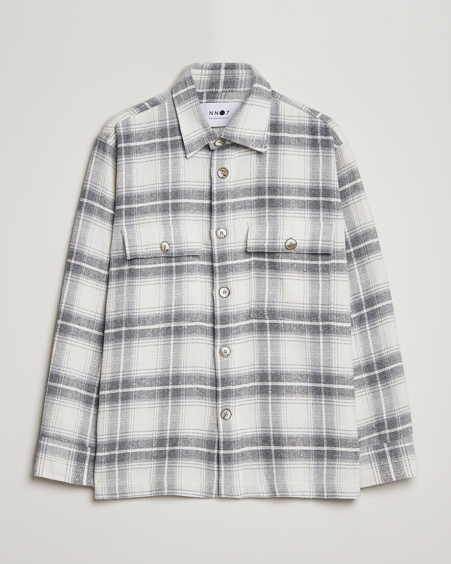 Homme | Chemises | NN07 | Soren Cotton Checked Overhisrt Grey/White