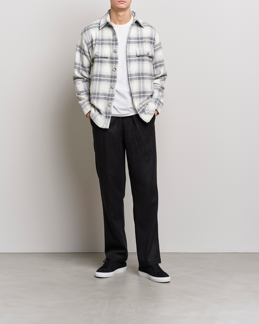Homme | Chemises | NN07 | Soren Cotton Checked Overhisrt Grey/White