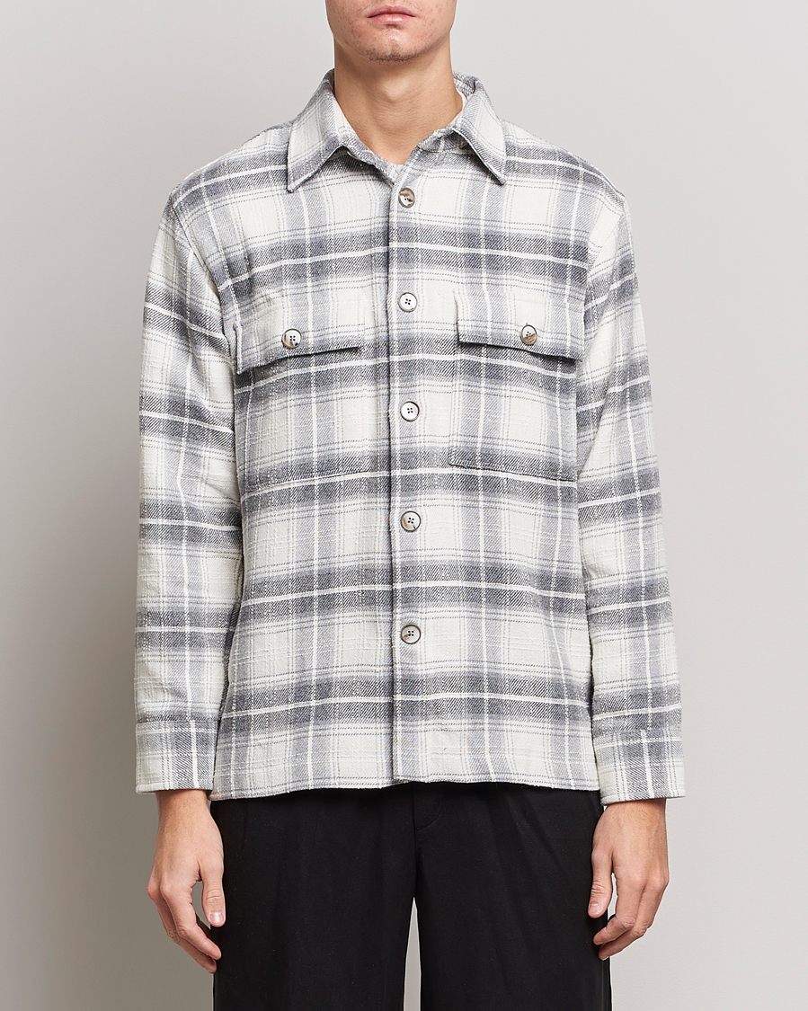Homme | Chemises | NN07 | Soren Cotton Checked Overhisrt Grey/White