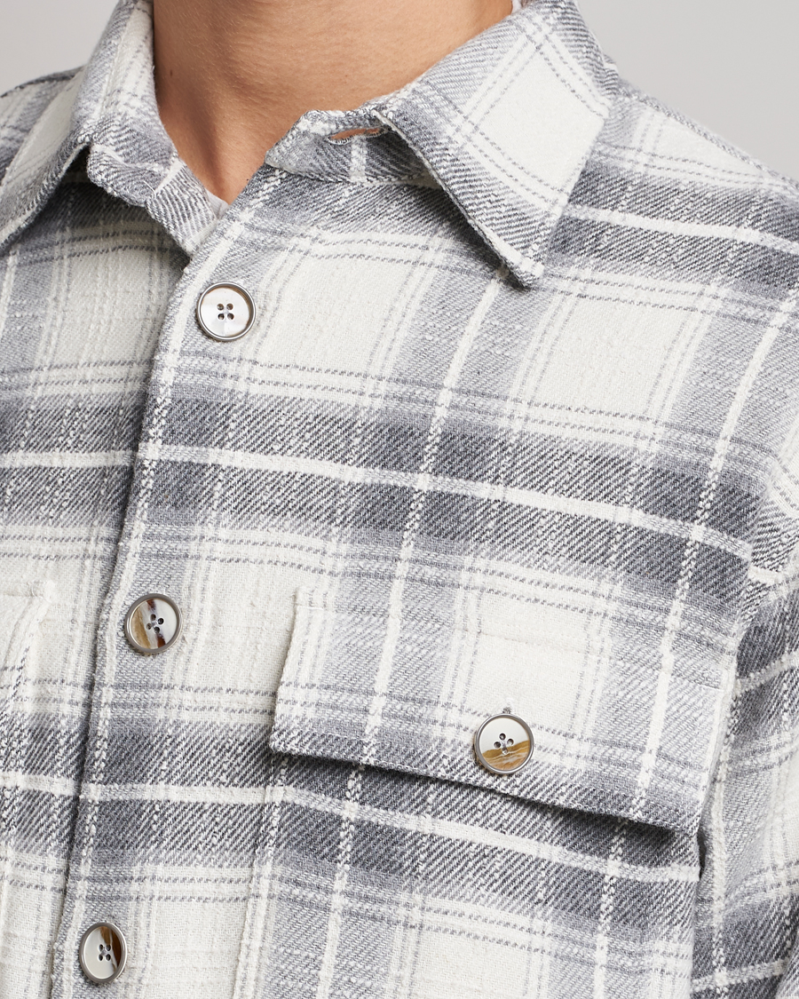 Homme | Chemises | NN07 | Soren Cotton Checked Overhisrt Grey/White