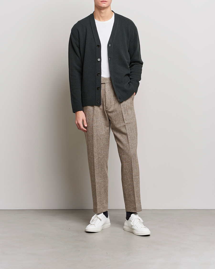 Homme | Pantalons | NN07 | Fritz Wool Pleated Trousers Brown Melange