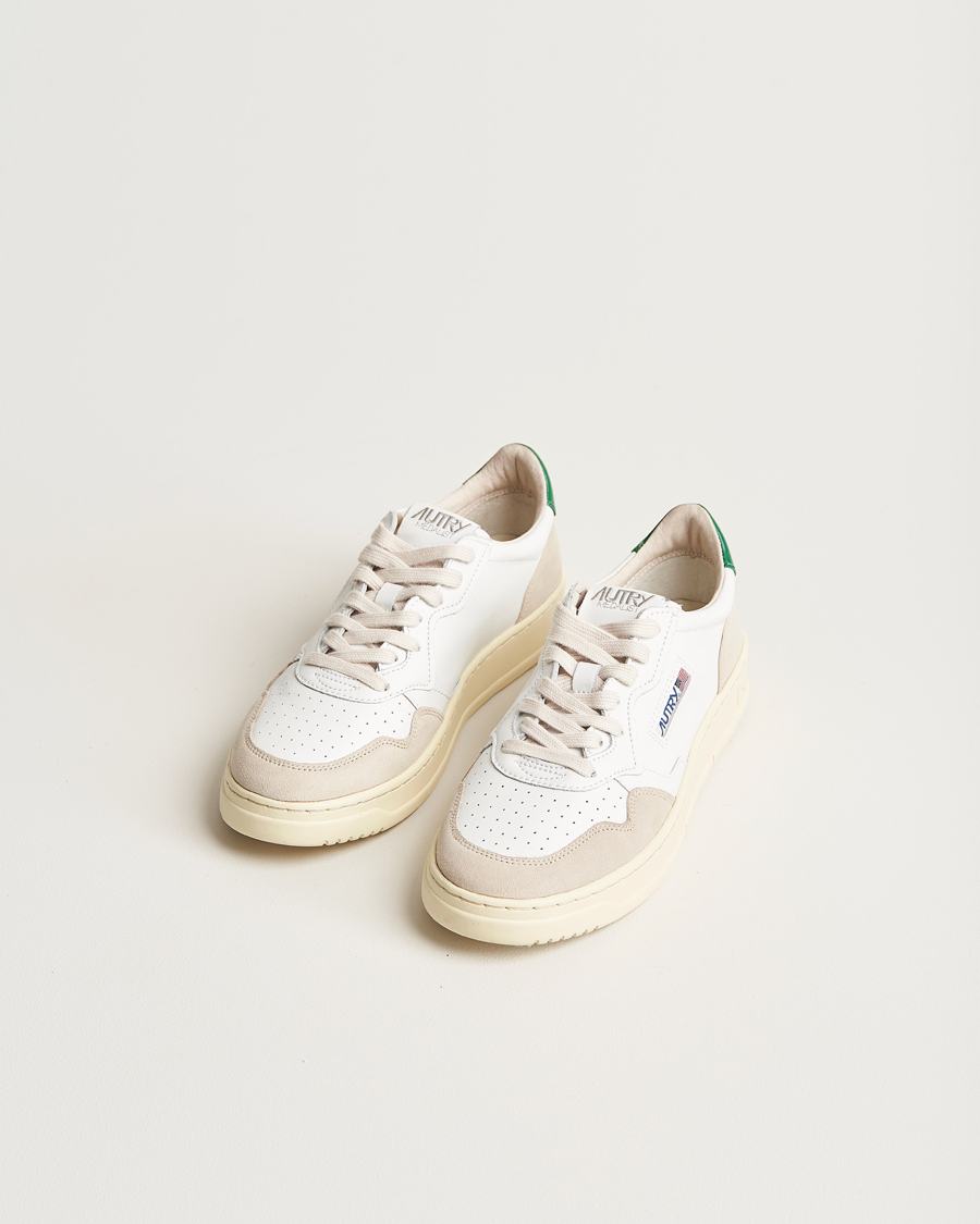 Homme | Autry Medalist Low Leather/Suede Sneaker White/Green | Autry | Medalist Low Leather/Suede Sneaker White/Green